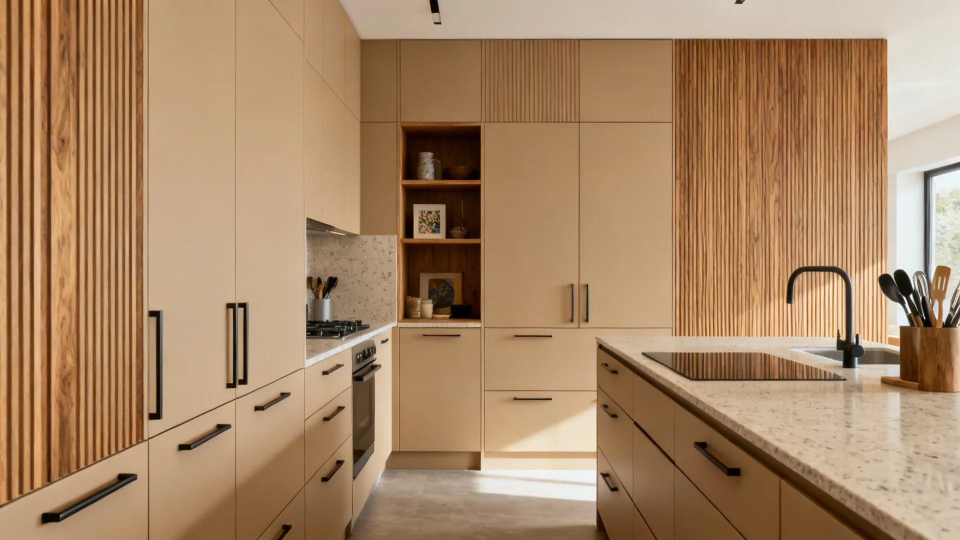 Minimalist kitchen storage for calm counters