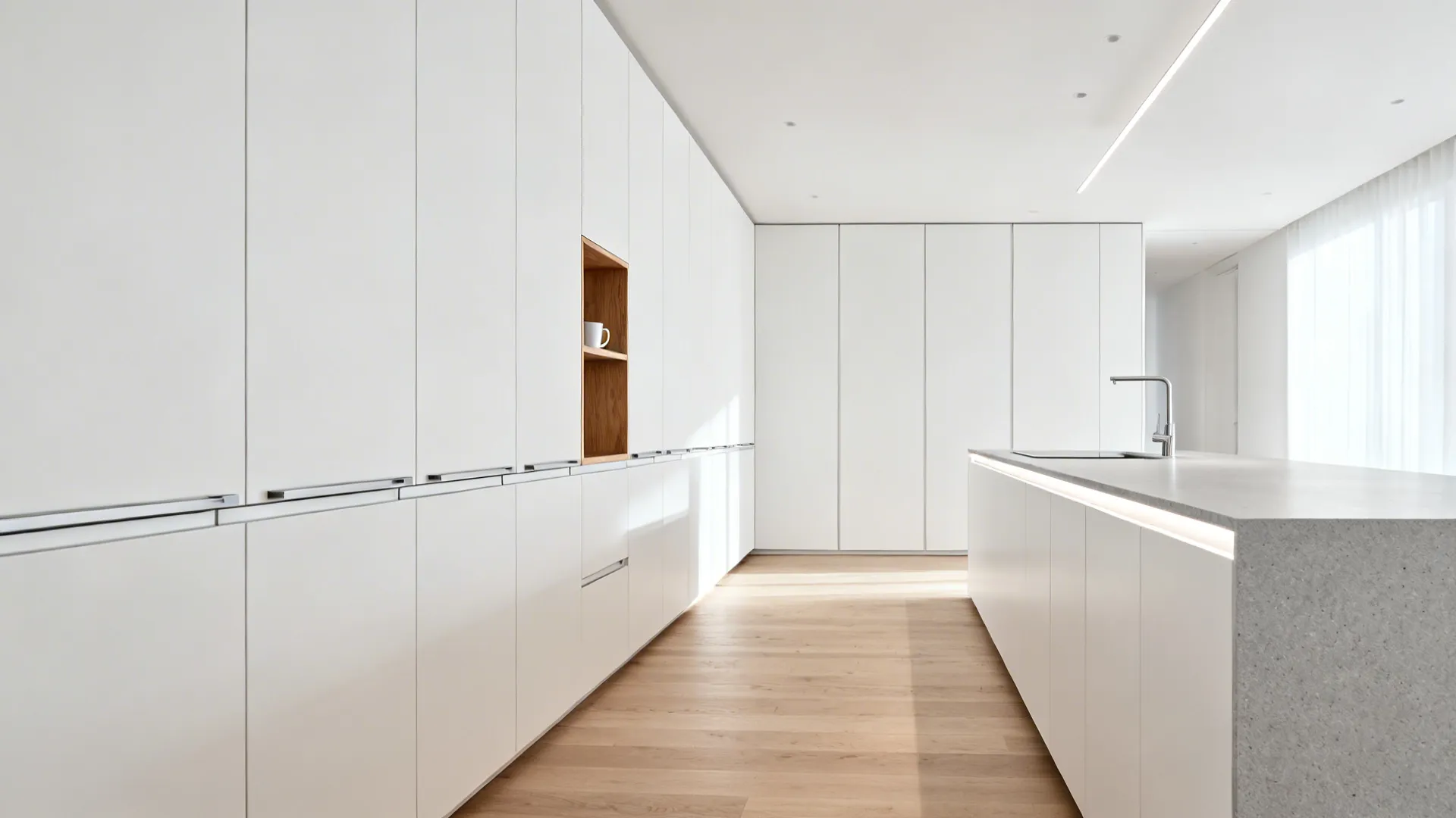 Minimalist Storage for a Hallway Kitchen