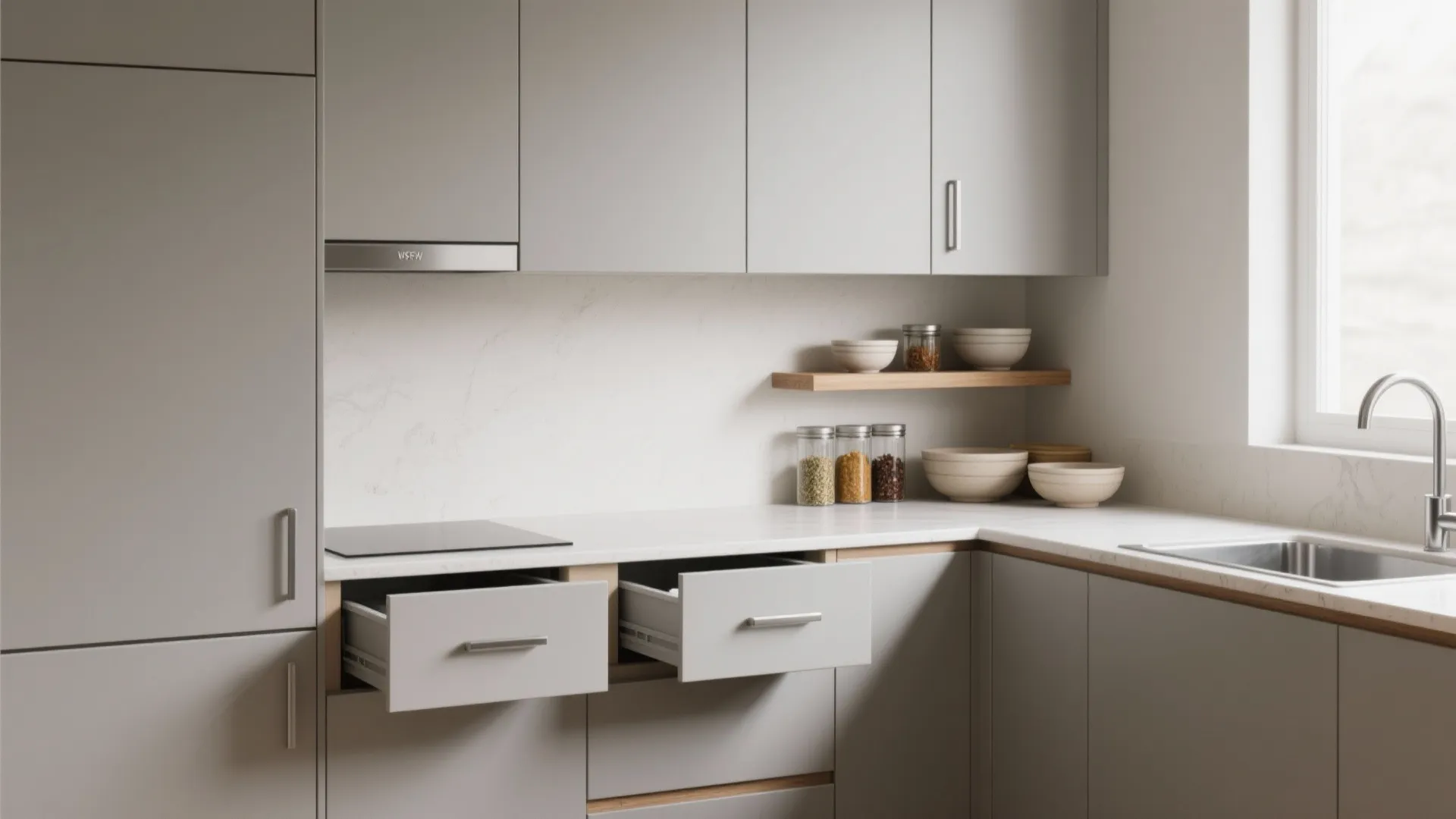 Minimalist Kitchen Storage That Doesn’t Feel Sparse