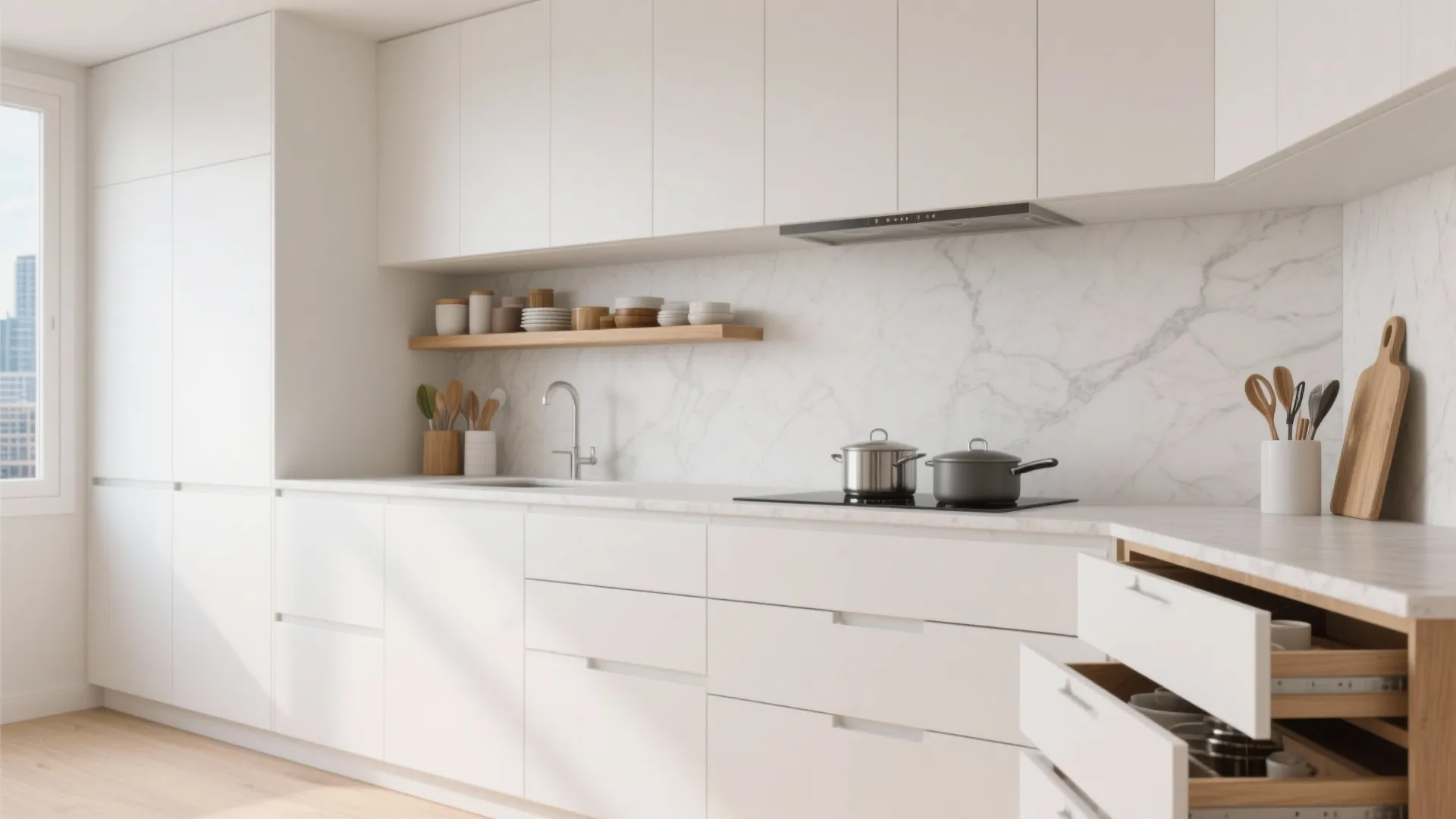 Minimalist kitchen storage for small spaces