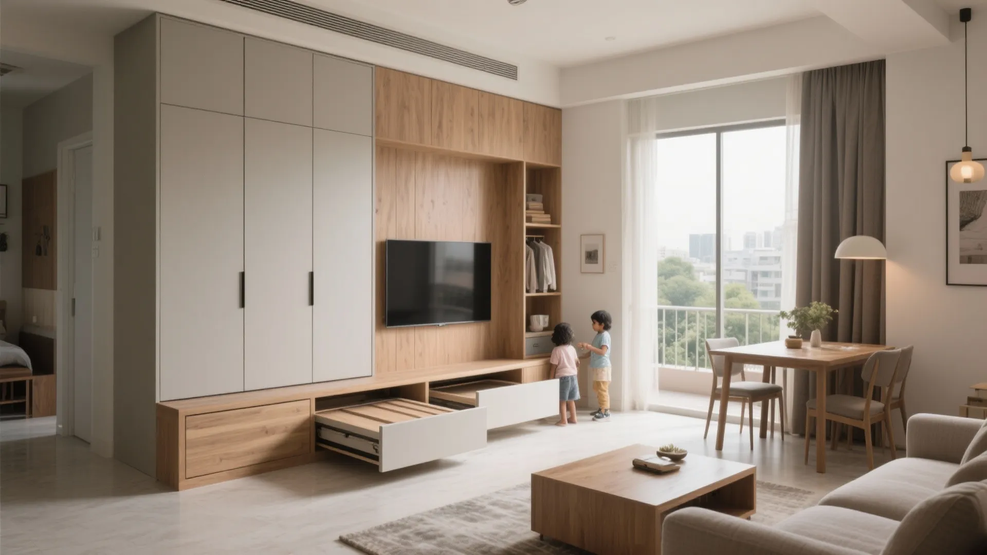 Minimalist storage that actually hides the mess