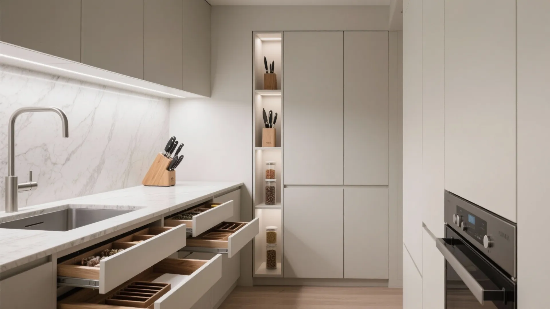 Minimalist kitchen storage for a refined look
