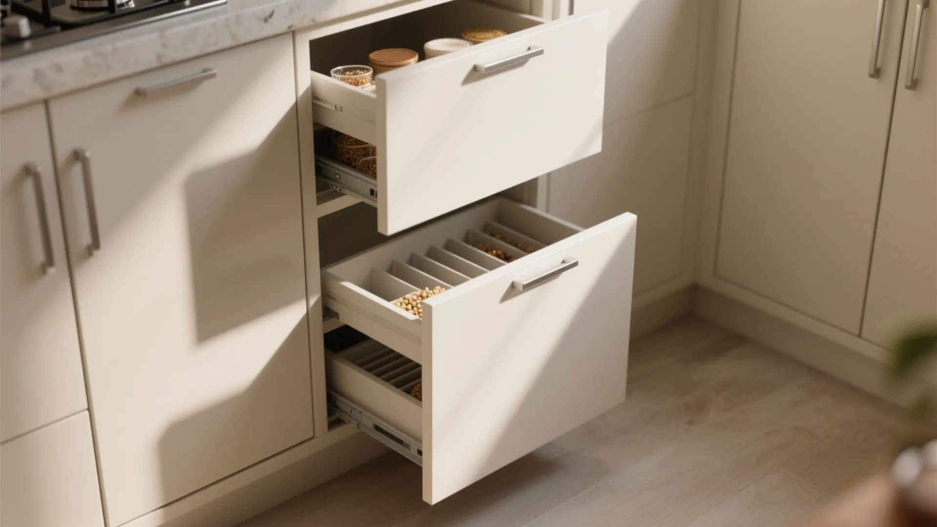 Minimalist kitchen storage that actually works