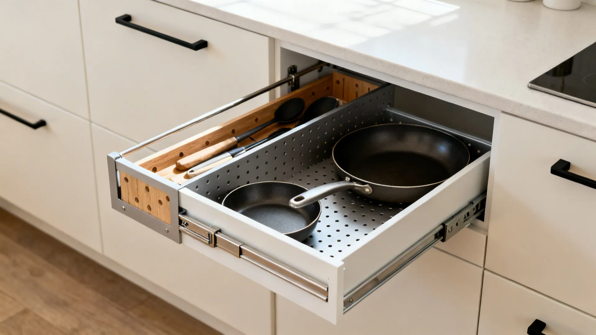Minimal, High-Function Storage for Bayonne Kitchens