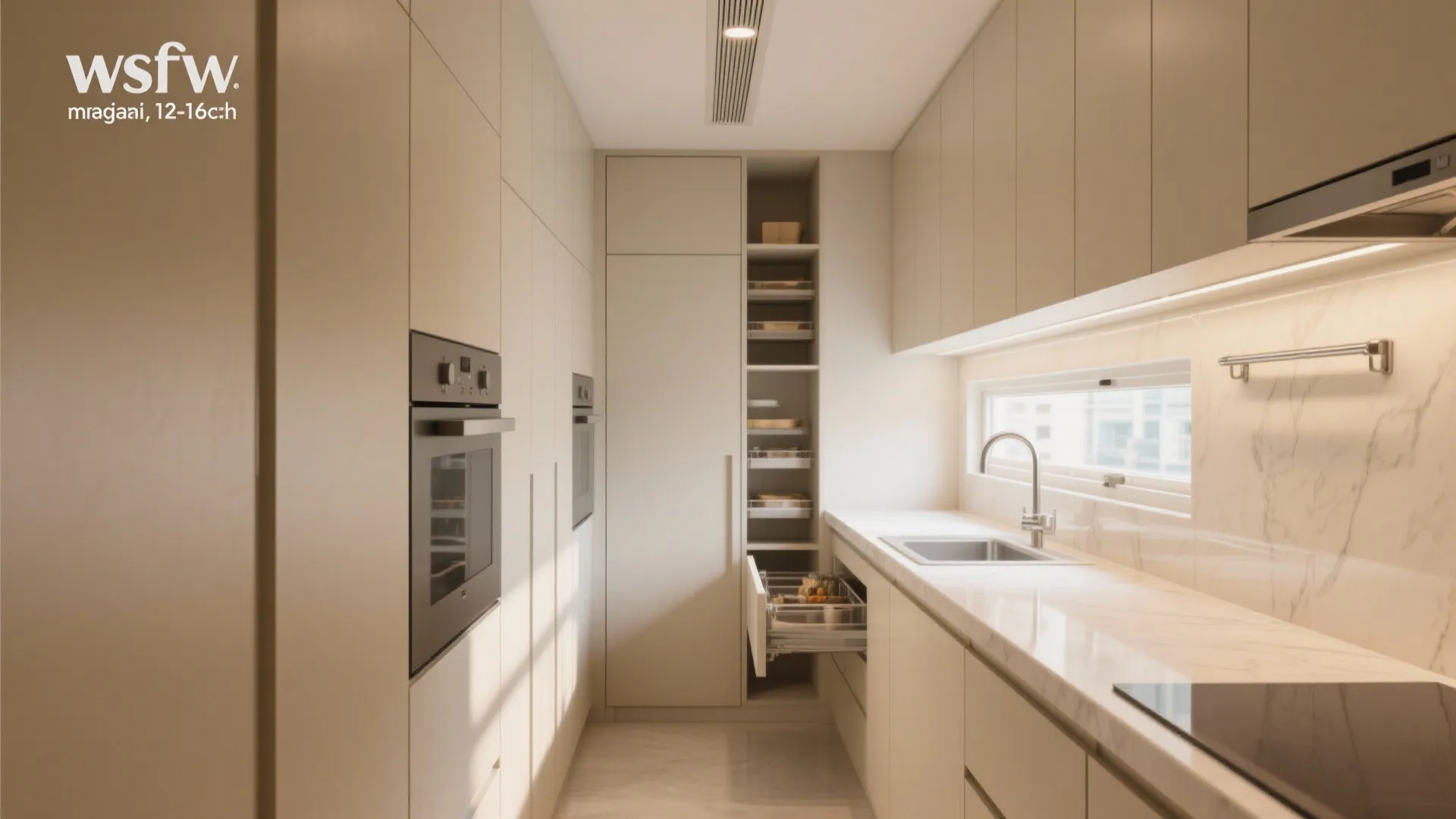 Minimalist Kitchen Storage for a 3 BHK