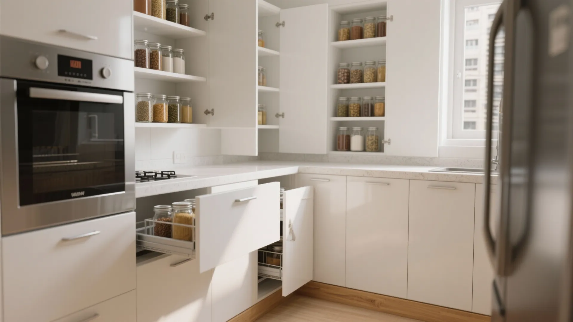 Minimalist kitchen storage that really works