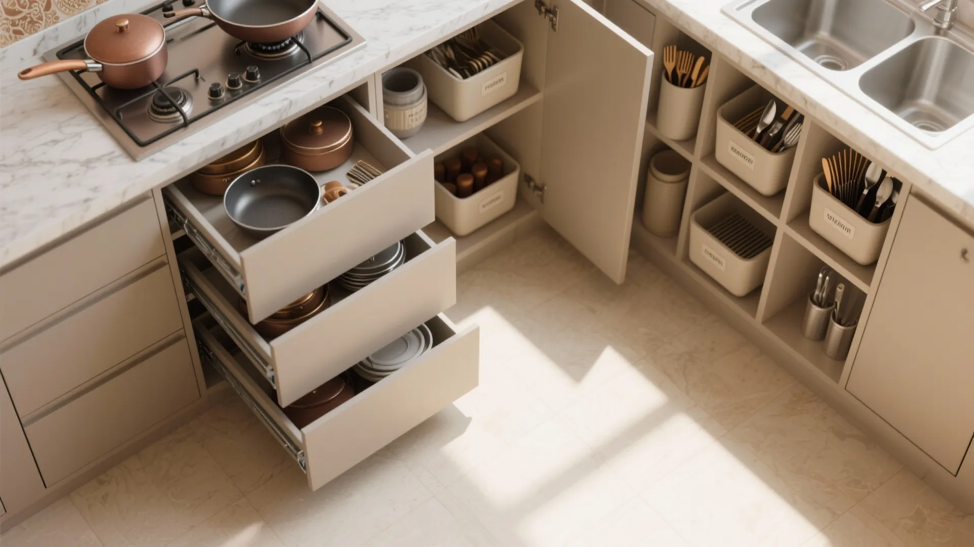 Minimalist kitchen storage that works in real life