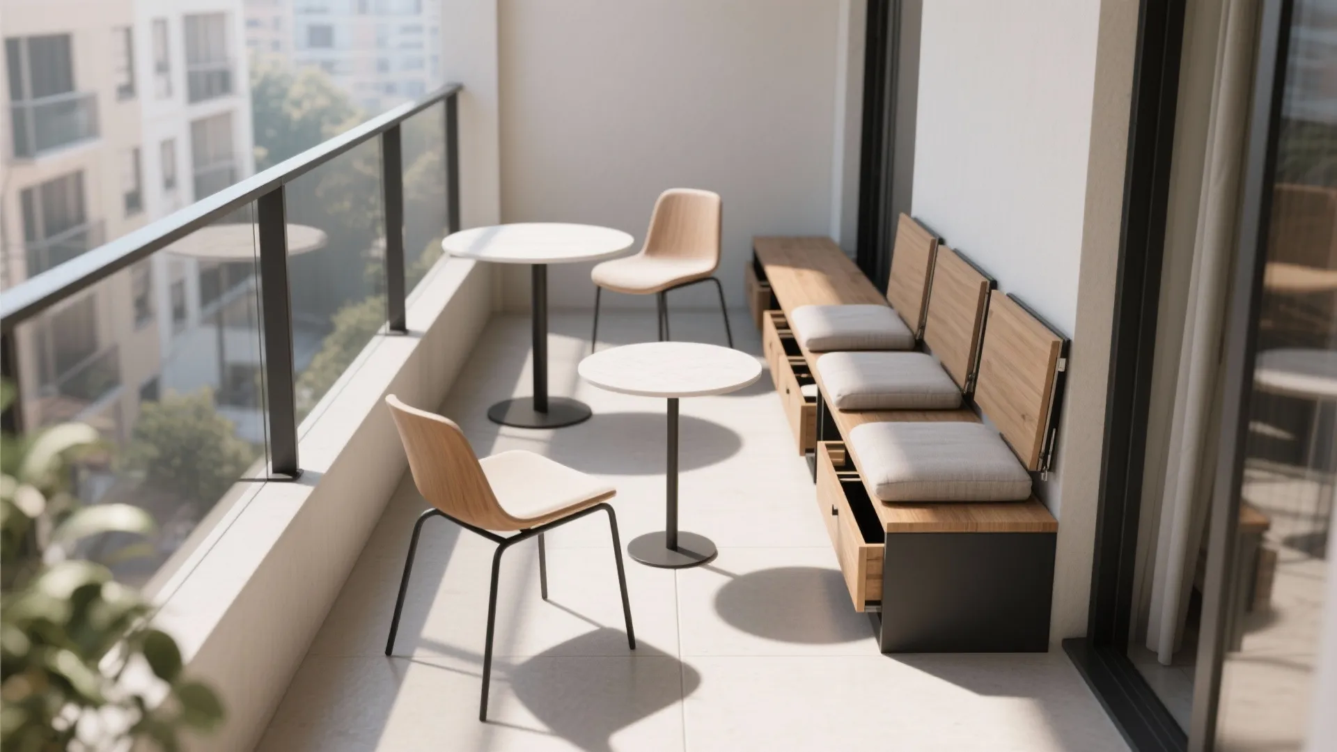 Minimal seating with dual-purpose storage