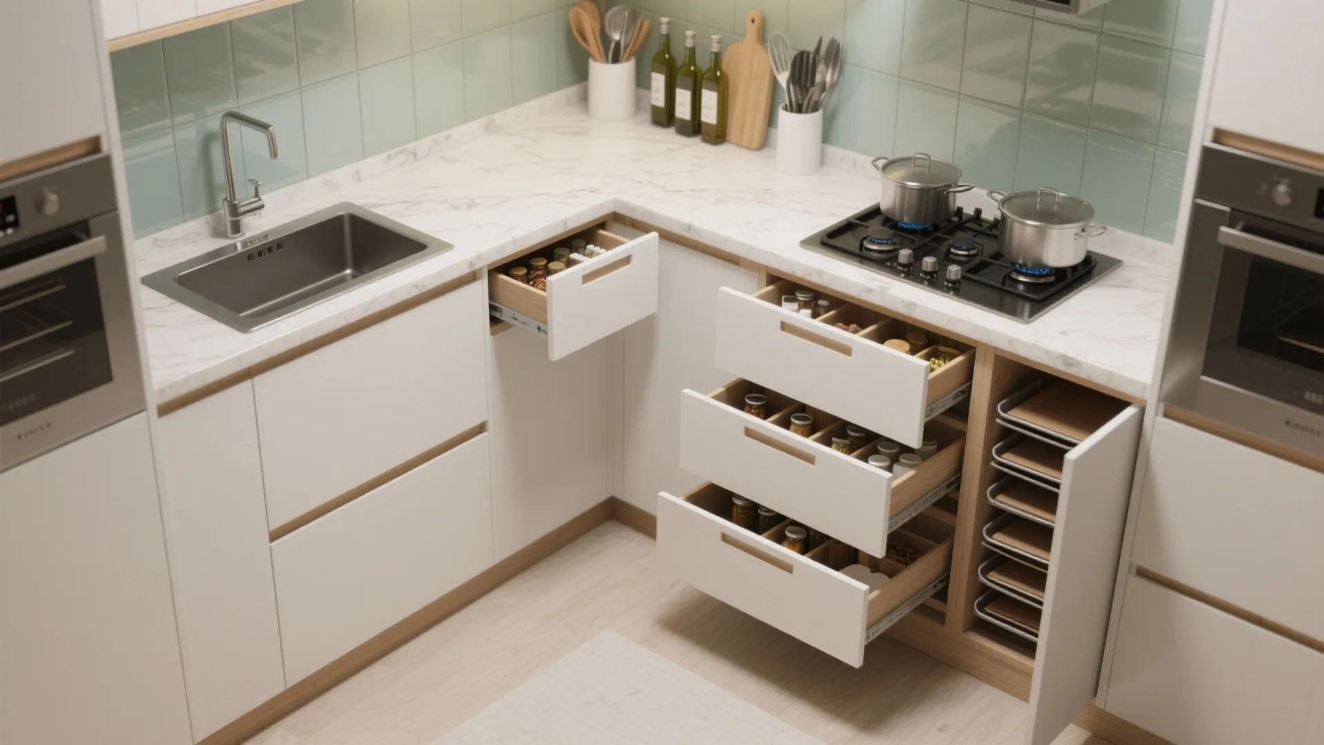 Minimalist kitchen storage that actually works