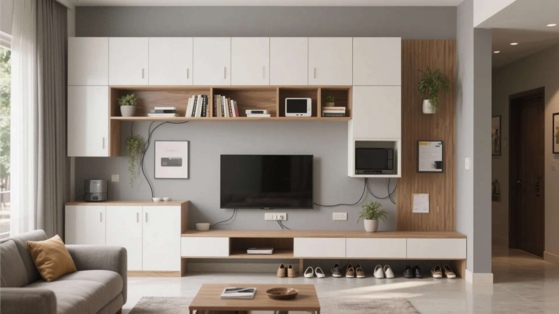 Minimalist storage walls that double as decor