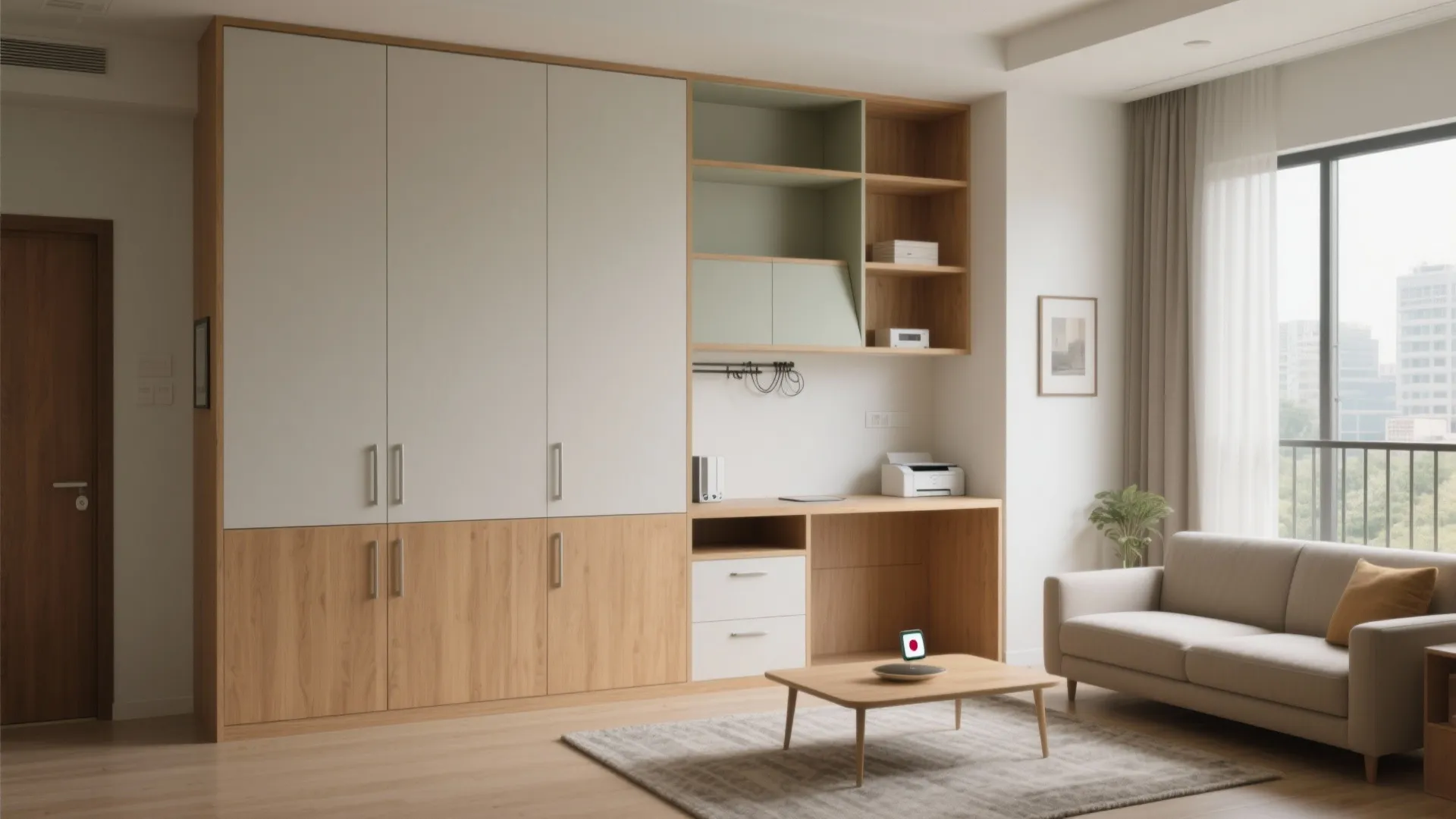 1) Minimalist Storage Walls for Living + Work