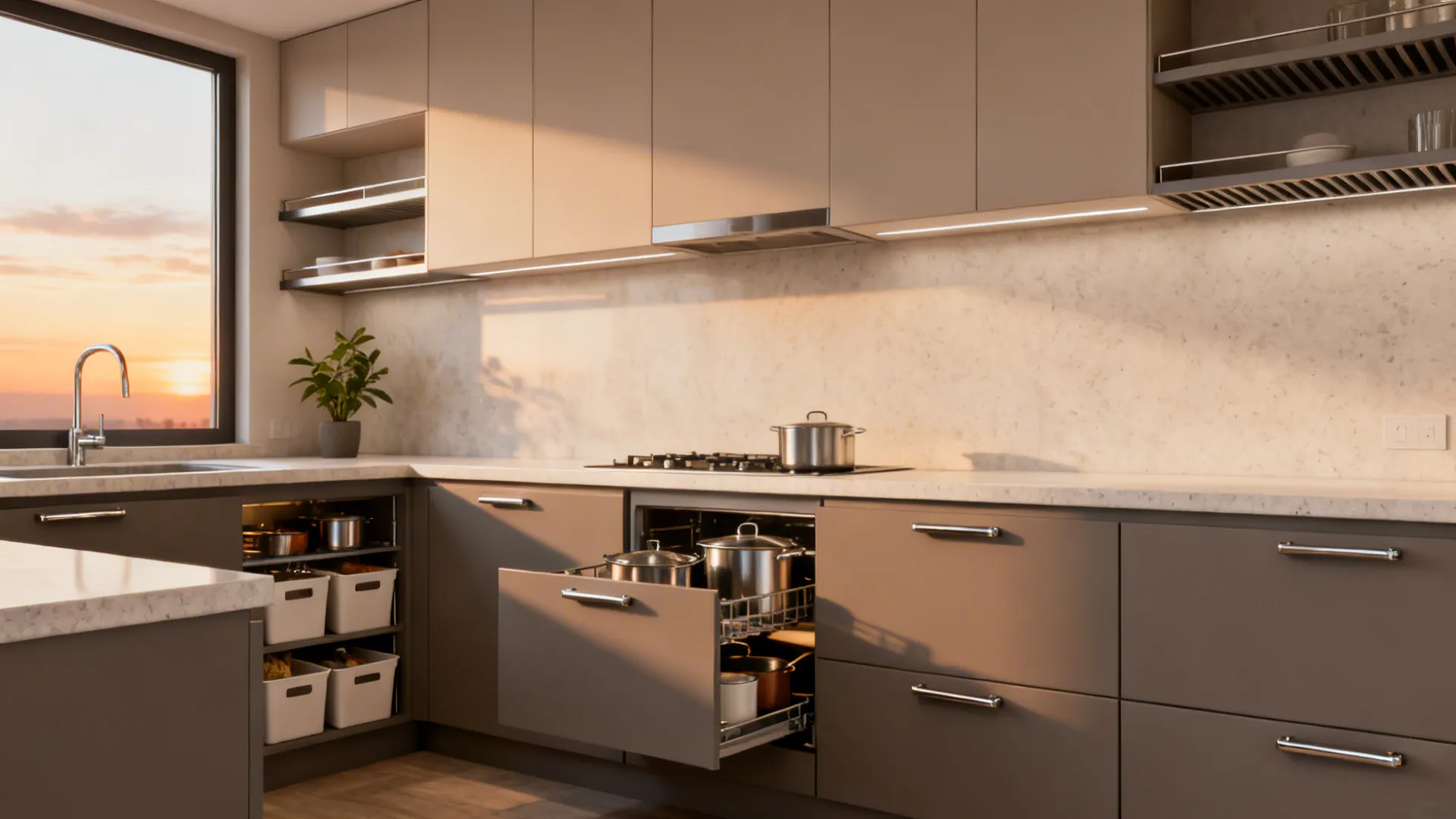 Minimalist storage for heat-smart west light