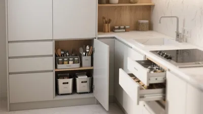 Smart Storage Kitchen Design with Modern Cabinetry