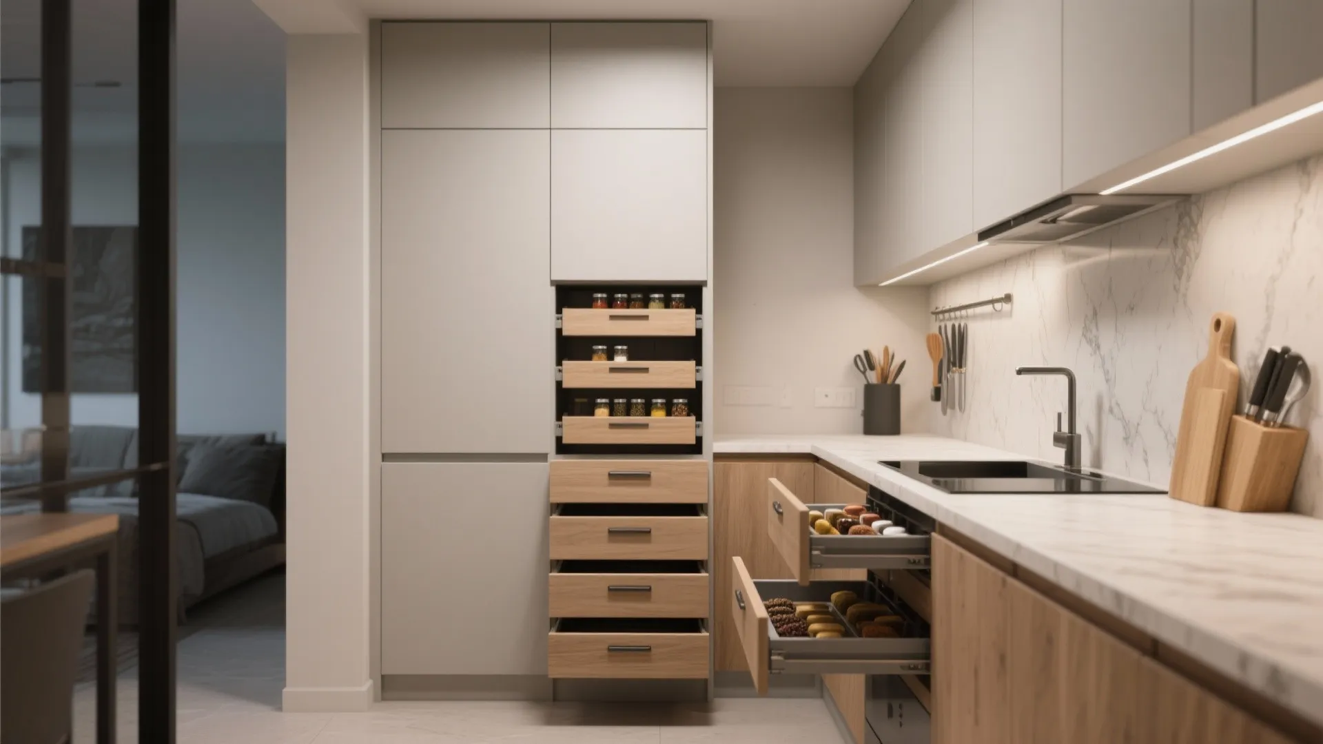 Minimalist storage that disappears when you don’t need it