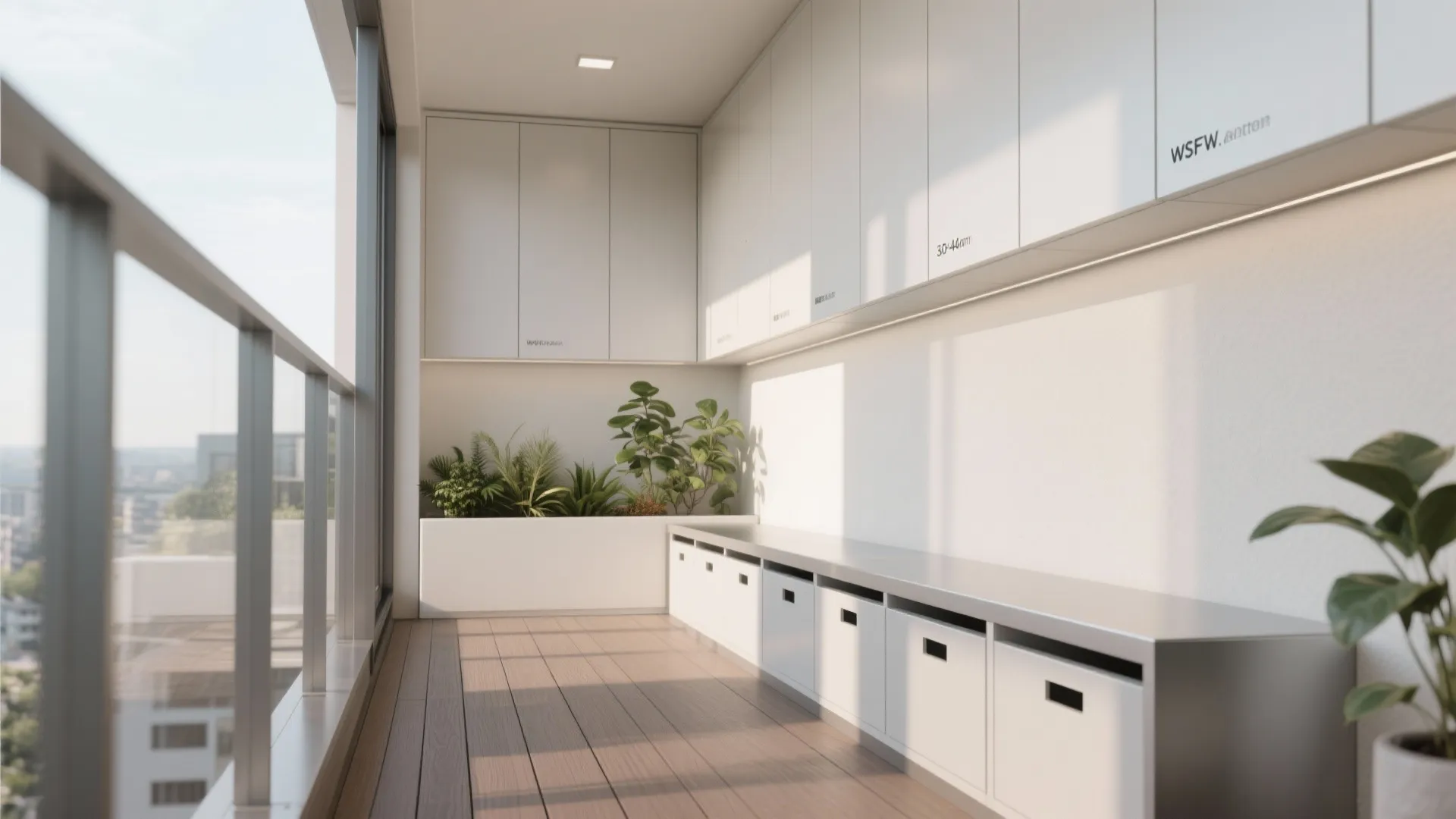 Minimalist balcony storage that disappears