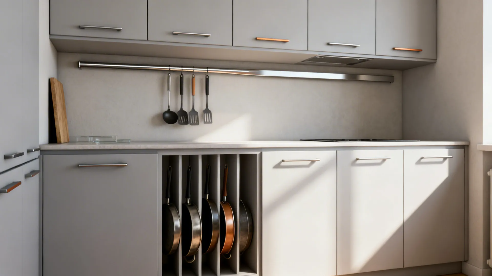 Minimalist Kitchen Storage That Hides the Busy