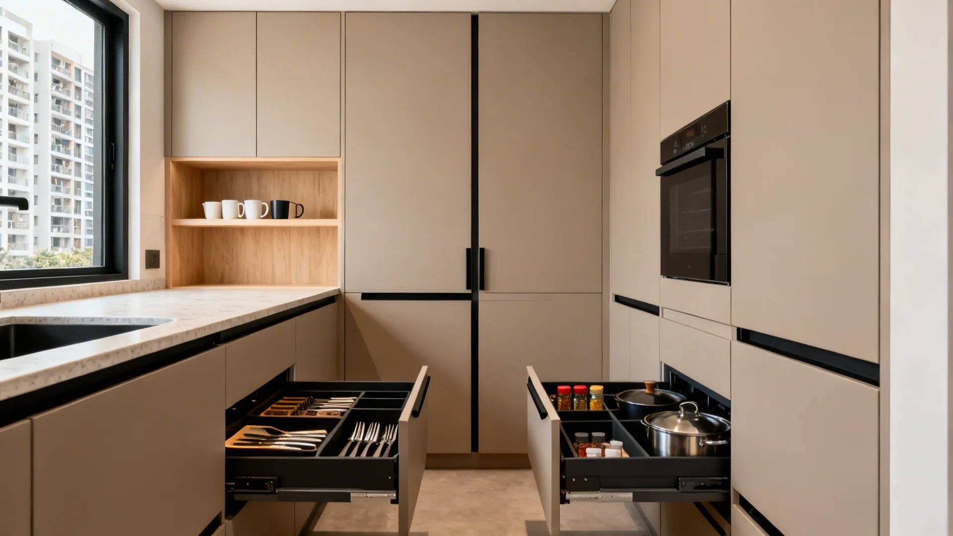 Minimalist storage for calm cooking