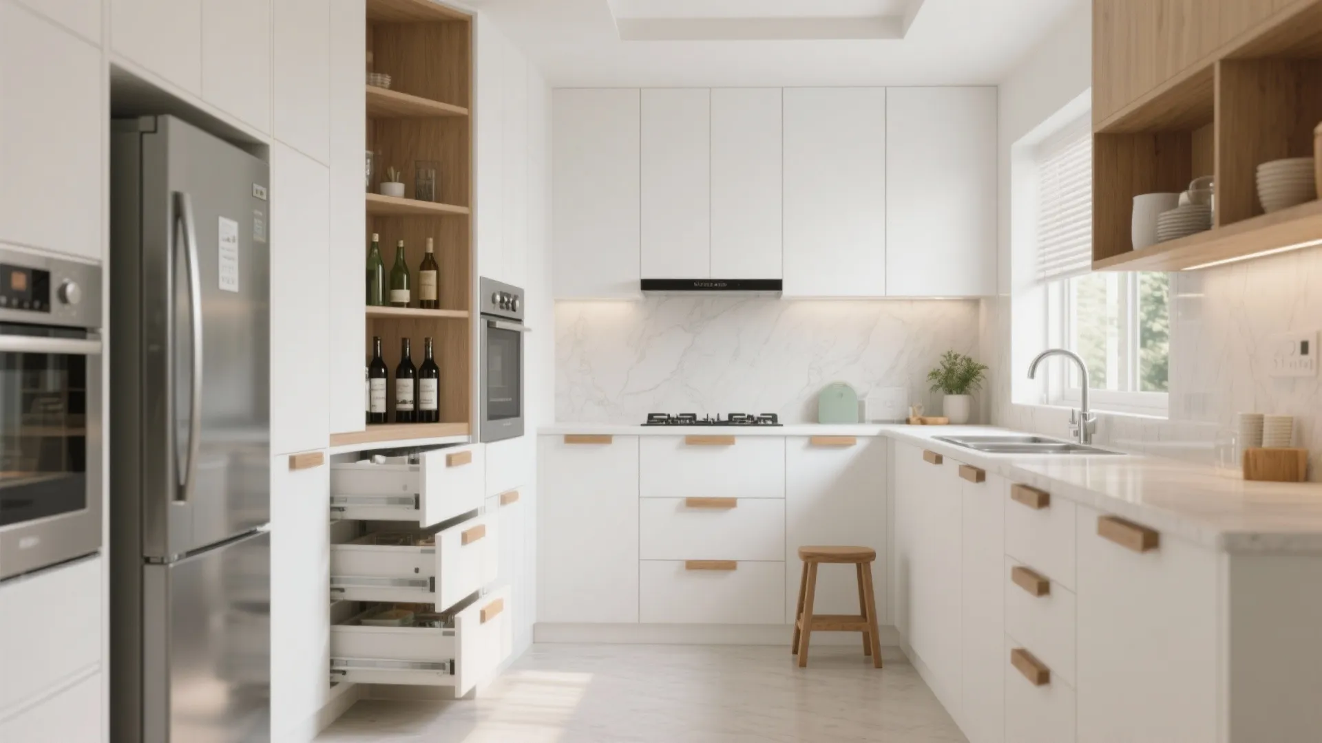 Minimalist kitchen storage done right