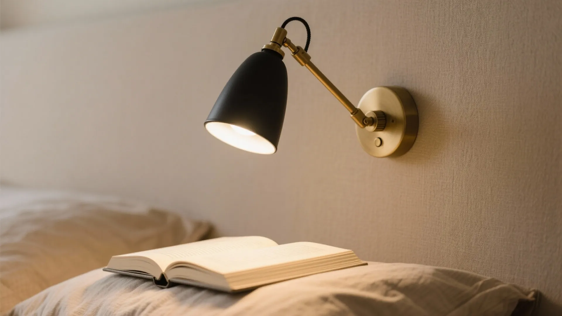 1) Minimal headboard sconces for focused reading