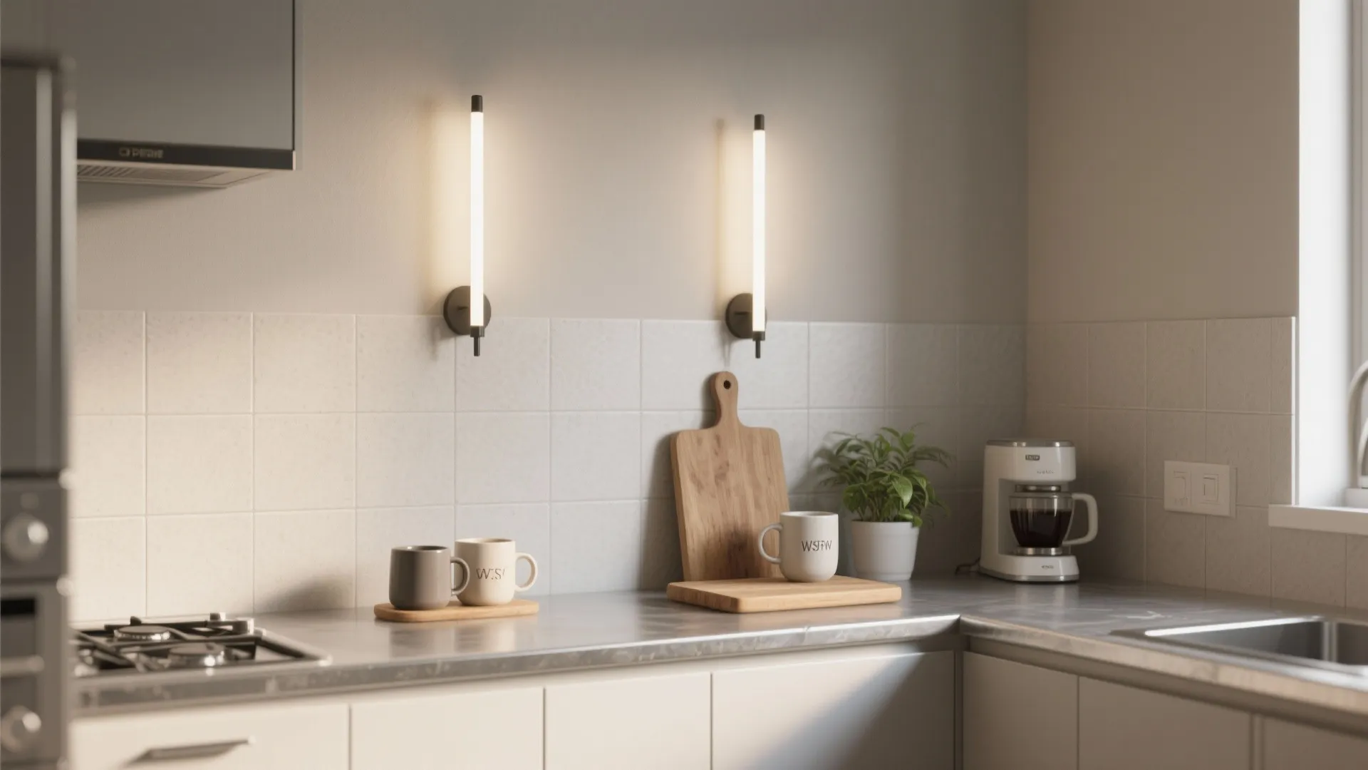 Minimal sconces that double as task lights