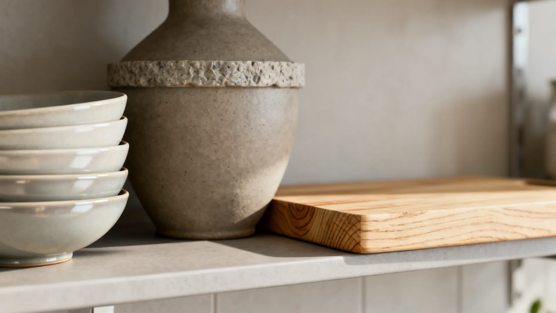 Minimalist display with practical tiers