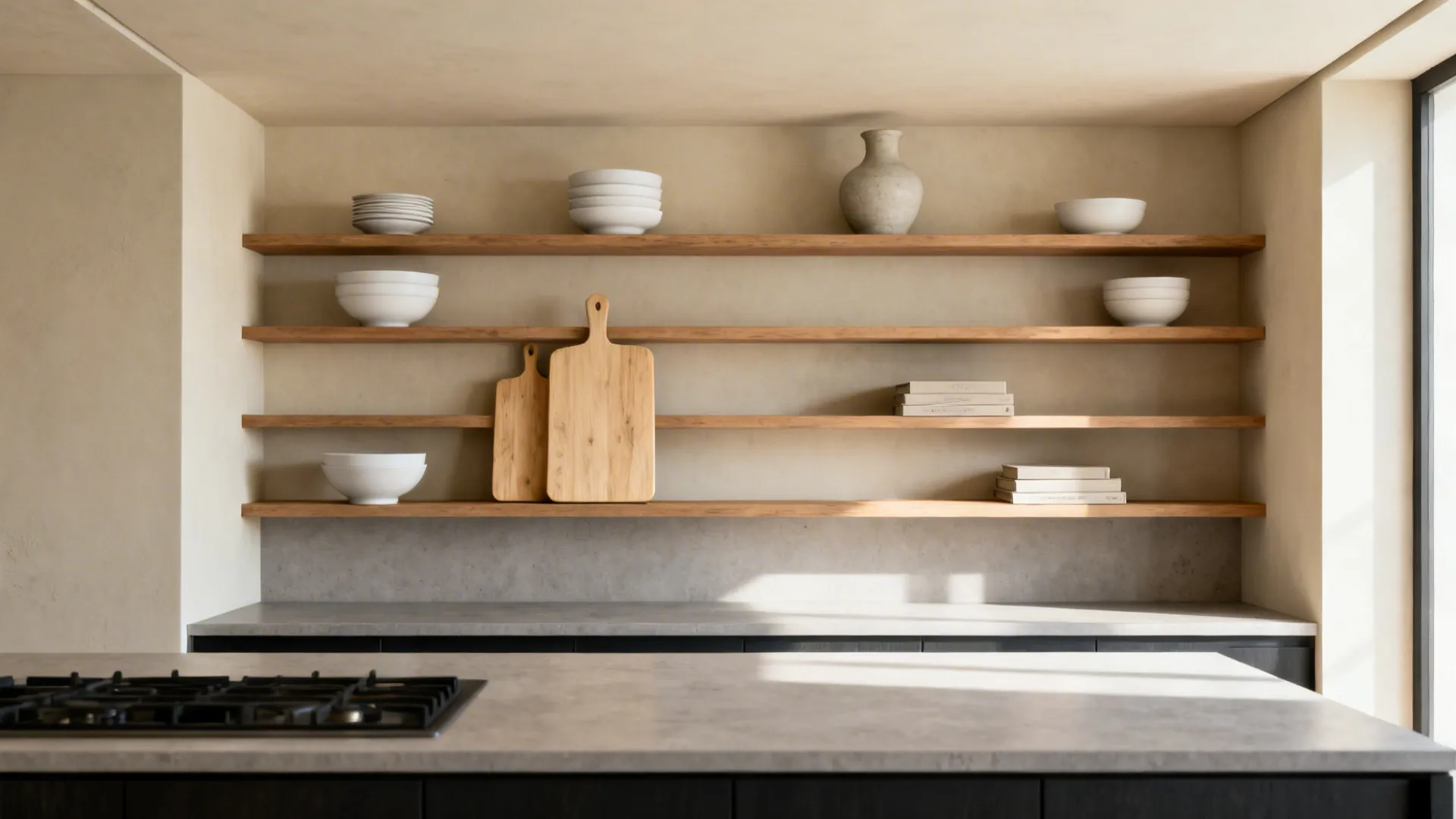 Minimalist display with practical tiers