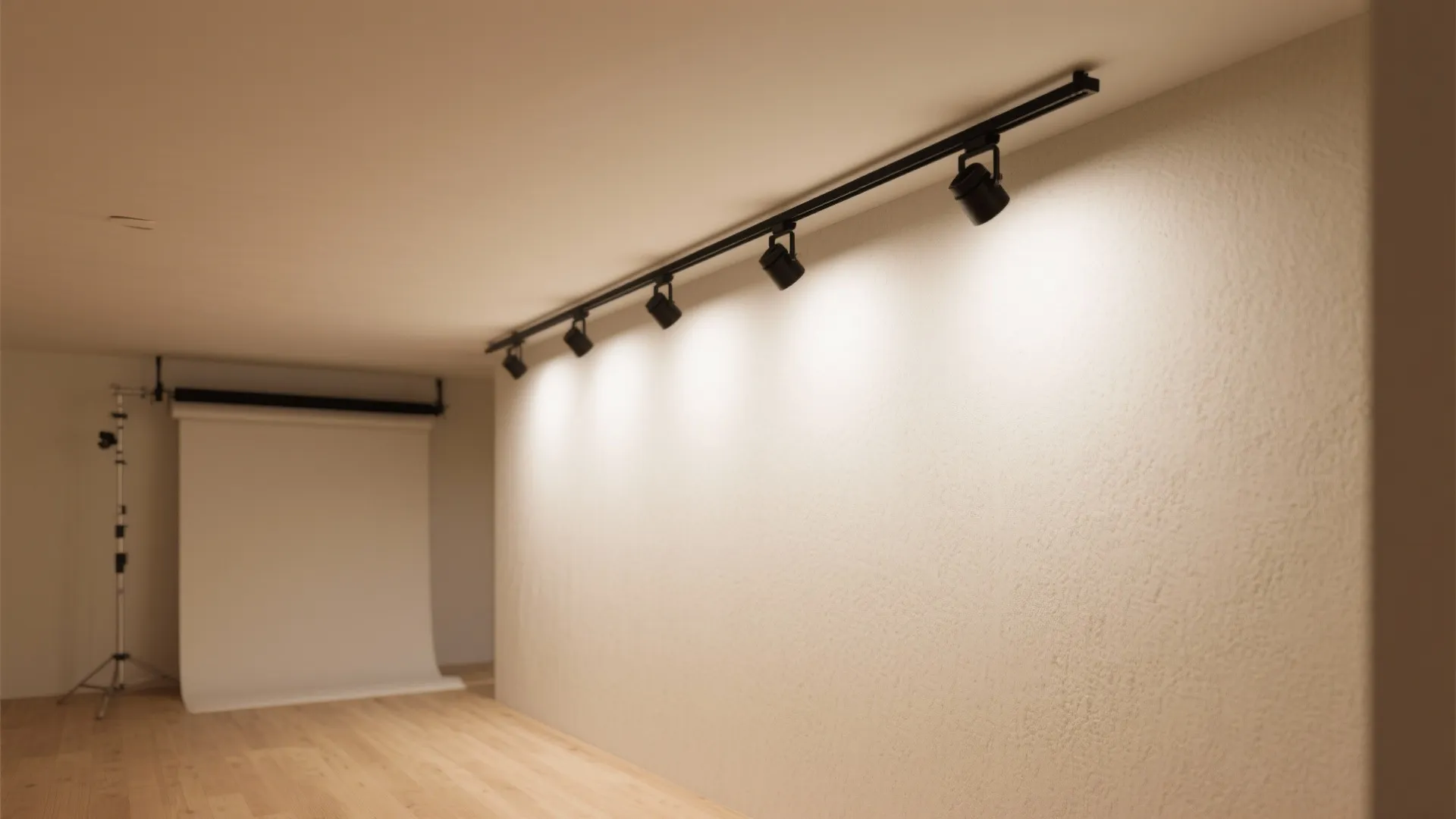 Minimalist wall-mounted track wash