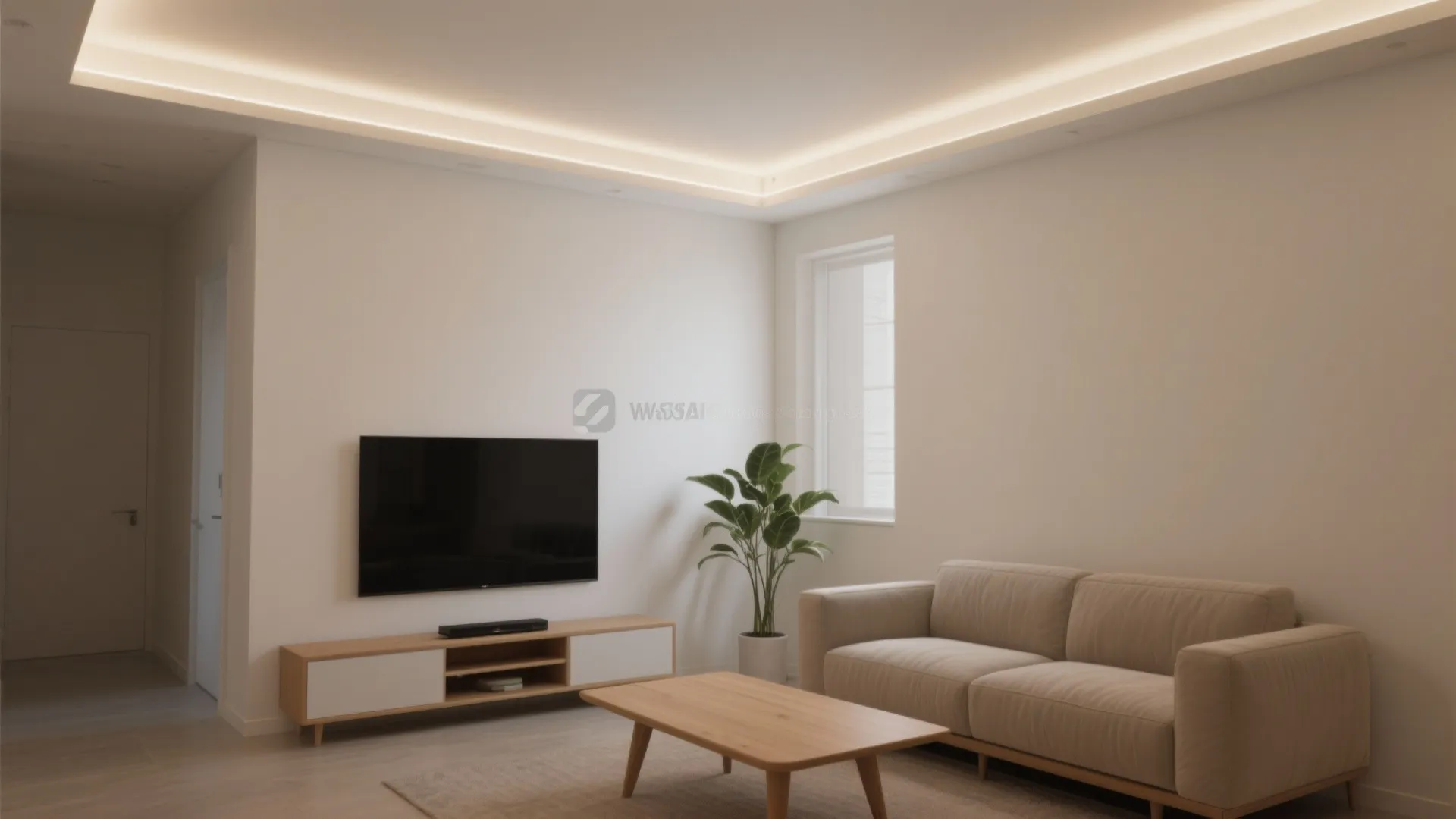 Minimalist Gypsum Tray Ceiling