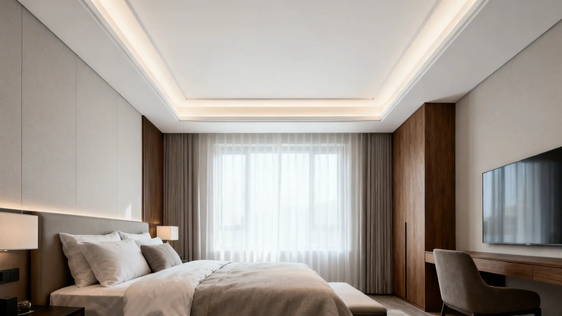 Minimal Tray Ceiling with Concealed Lighting