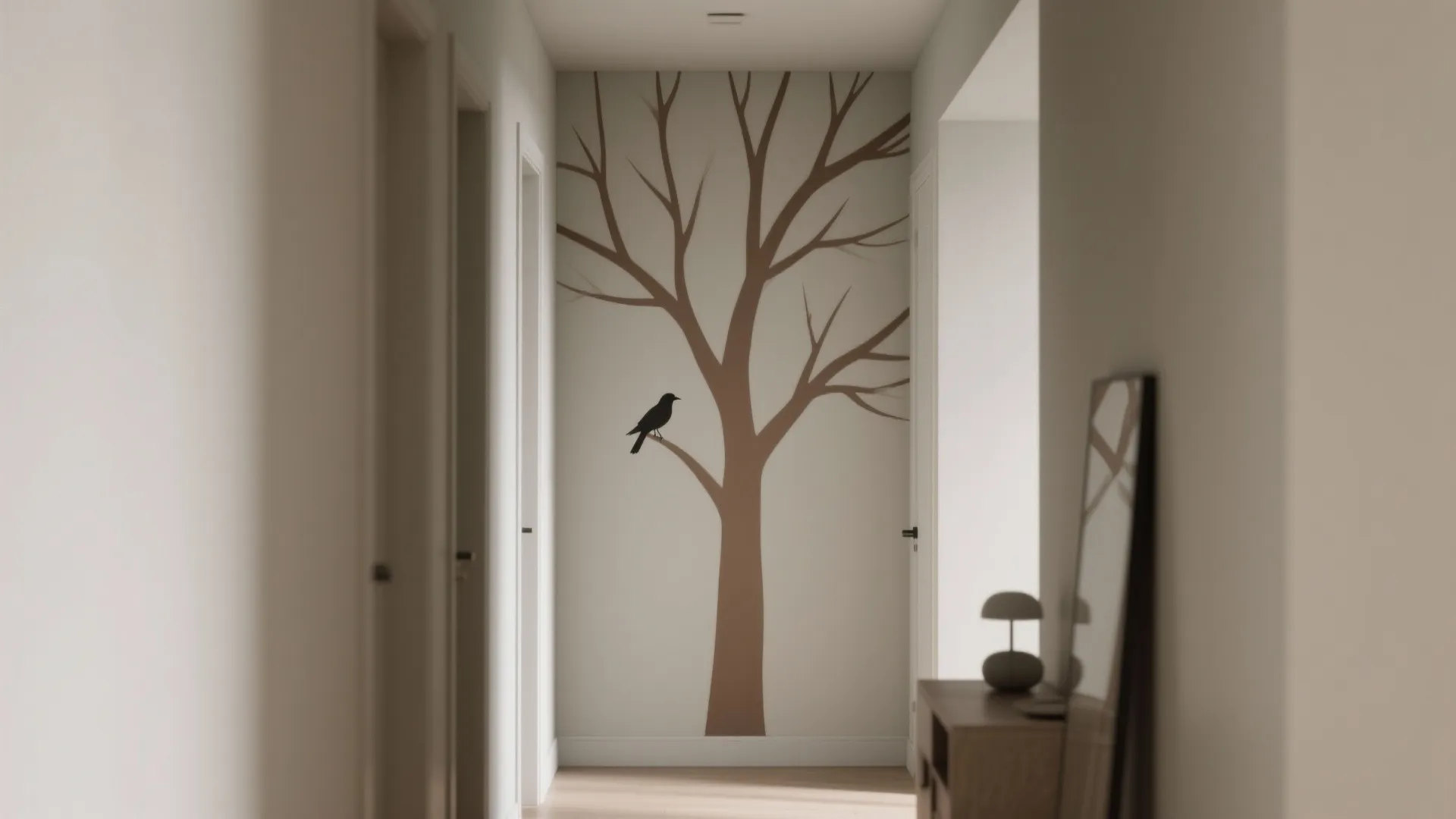 Minimalist Tree Silhouette Mural