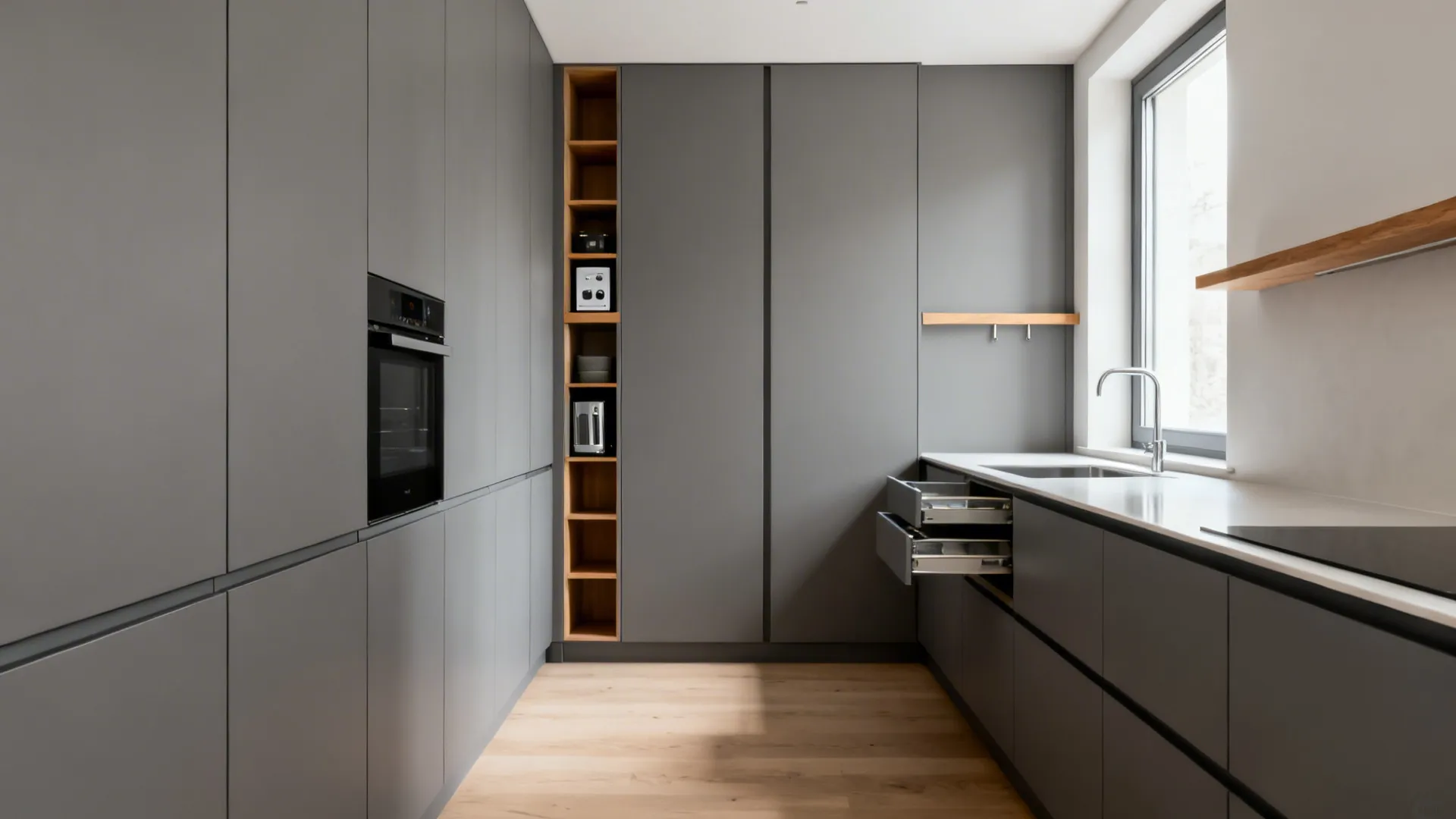 Idea 1: Minimalist Storage with Vertical Rhythm