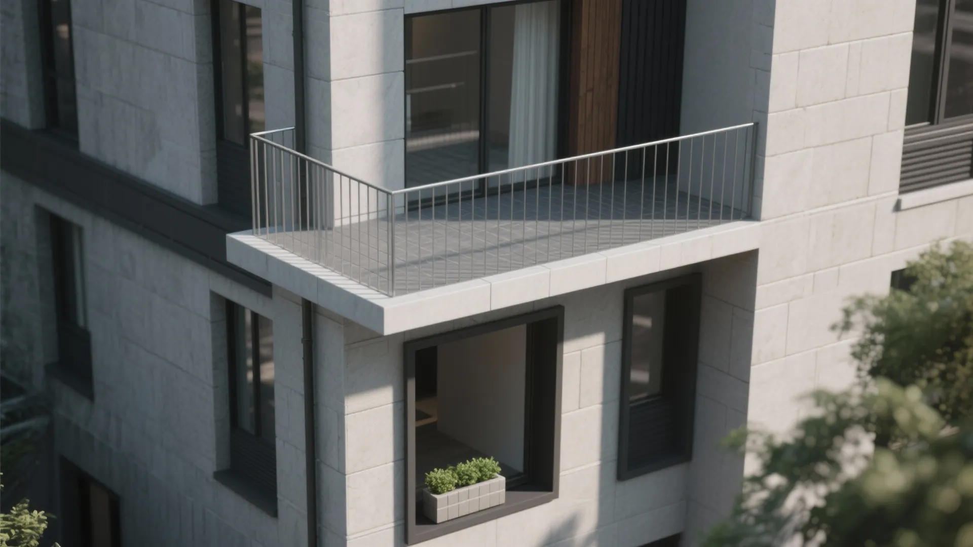 Minimalist Minecraft Balcony with Slim Lines