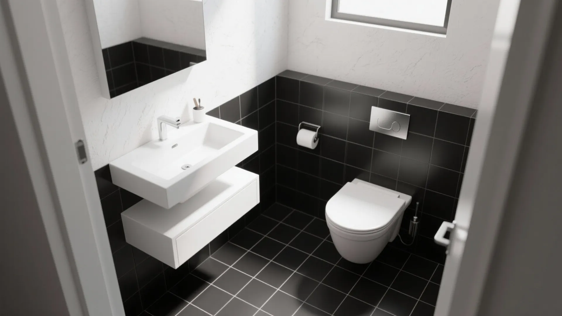 1. Embrace Contrast with Minimal Fixtures