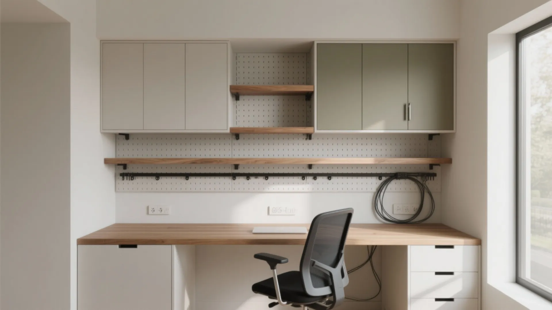 Minimal Wall Storage and Clean Cable Management