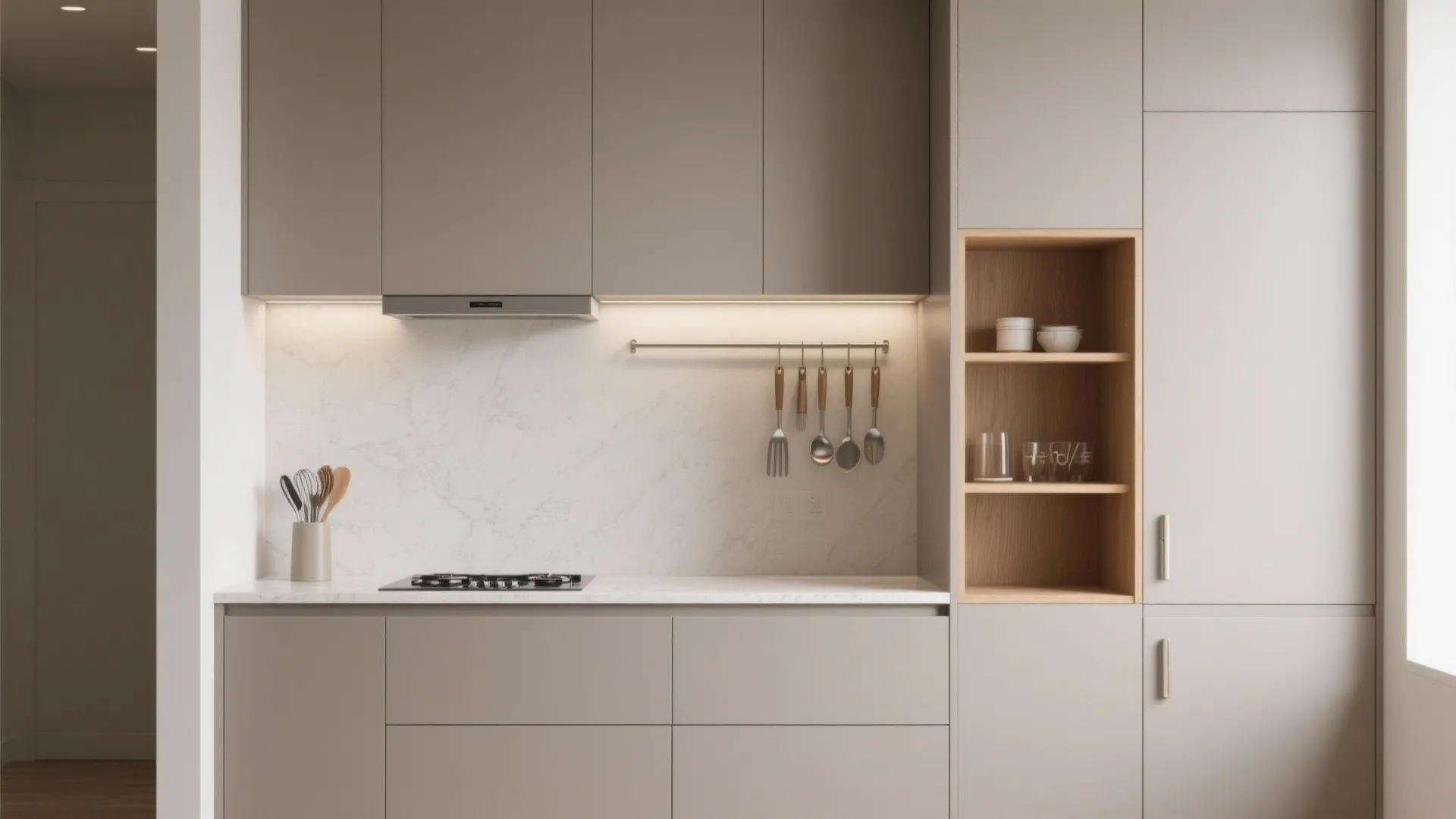 Minimal wall storage that hides clutter