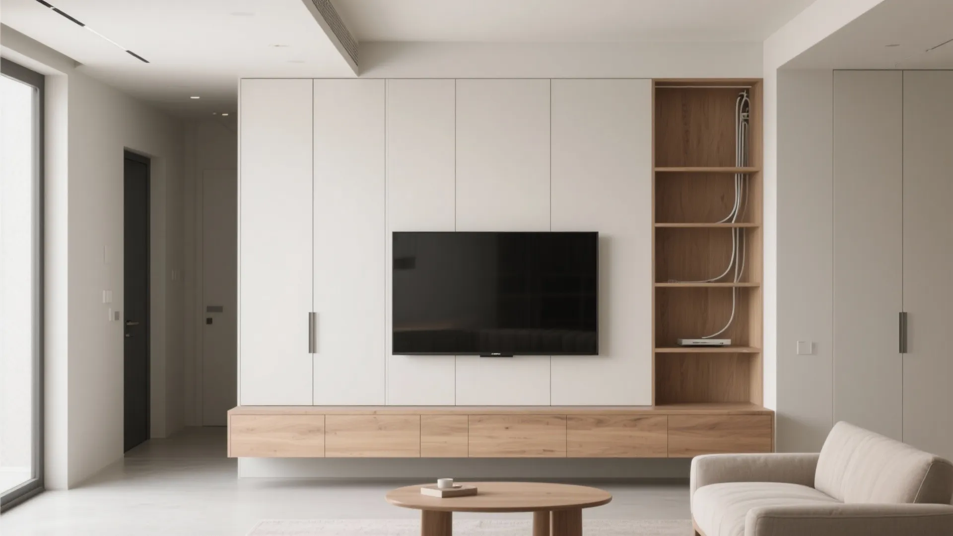 Minimalist Wall Unit with Hidden Storage