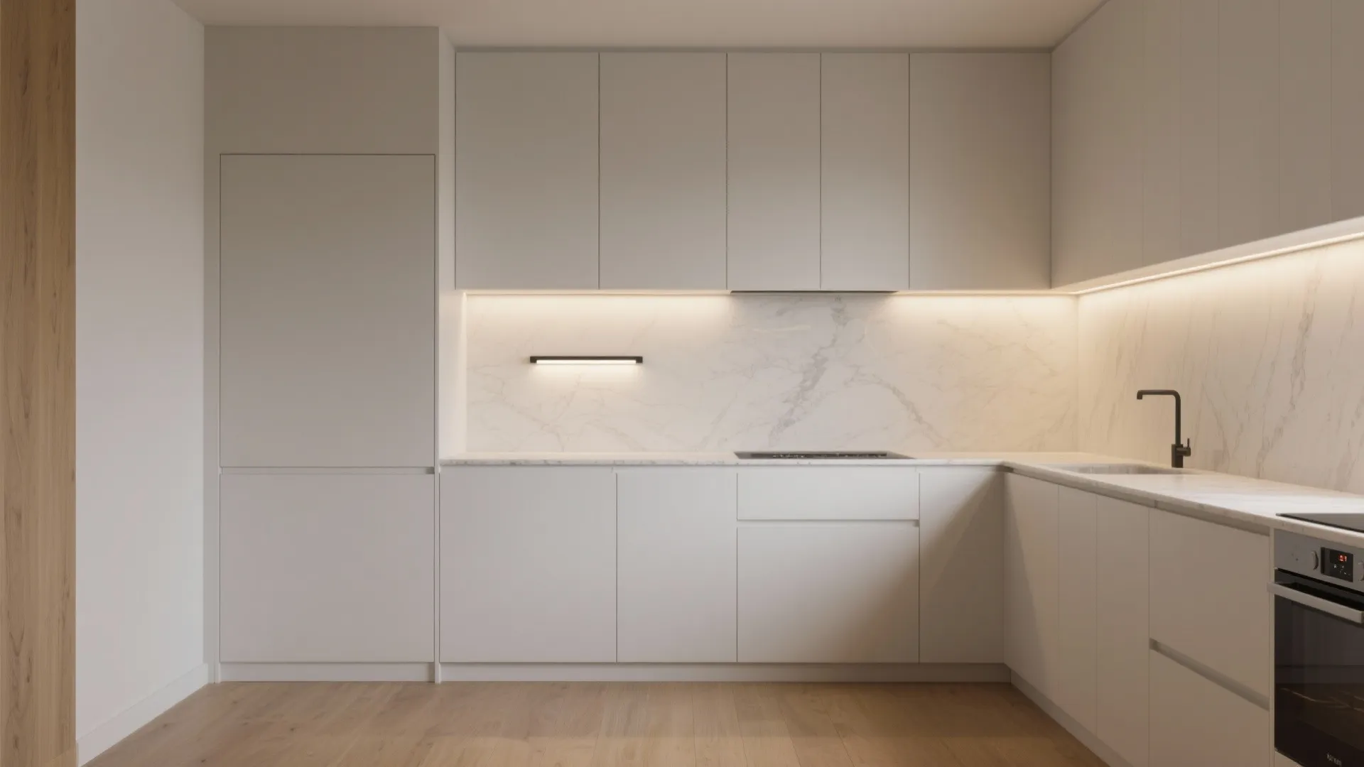 Minimalist wall-wash for seamless storage