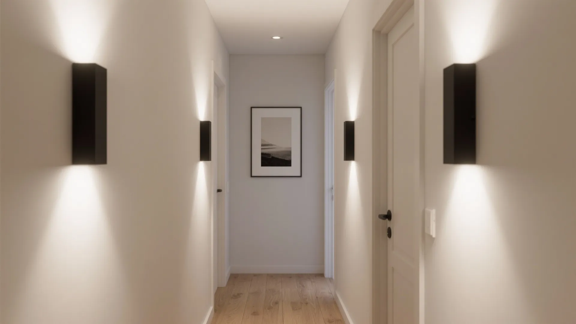 1) Minimalist wall-wash for taller-looking rooms