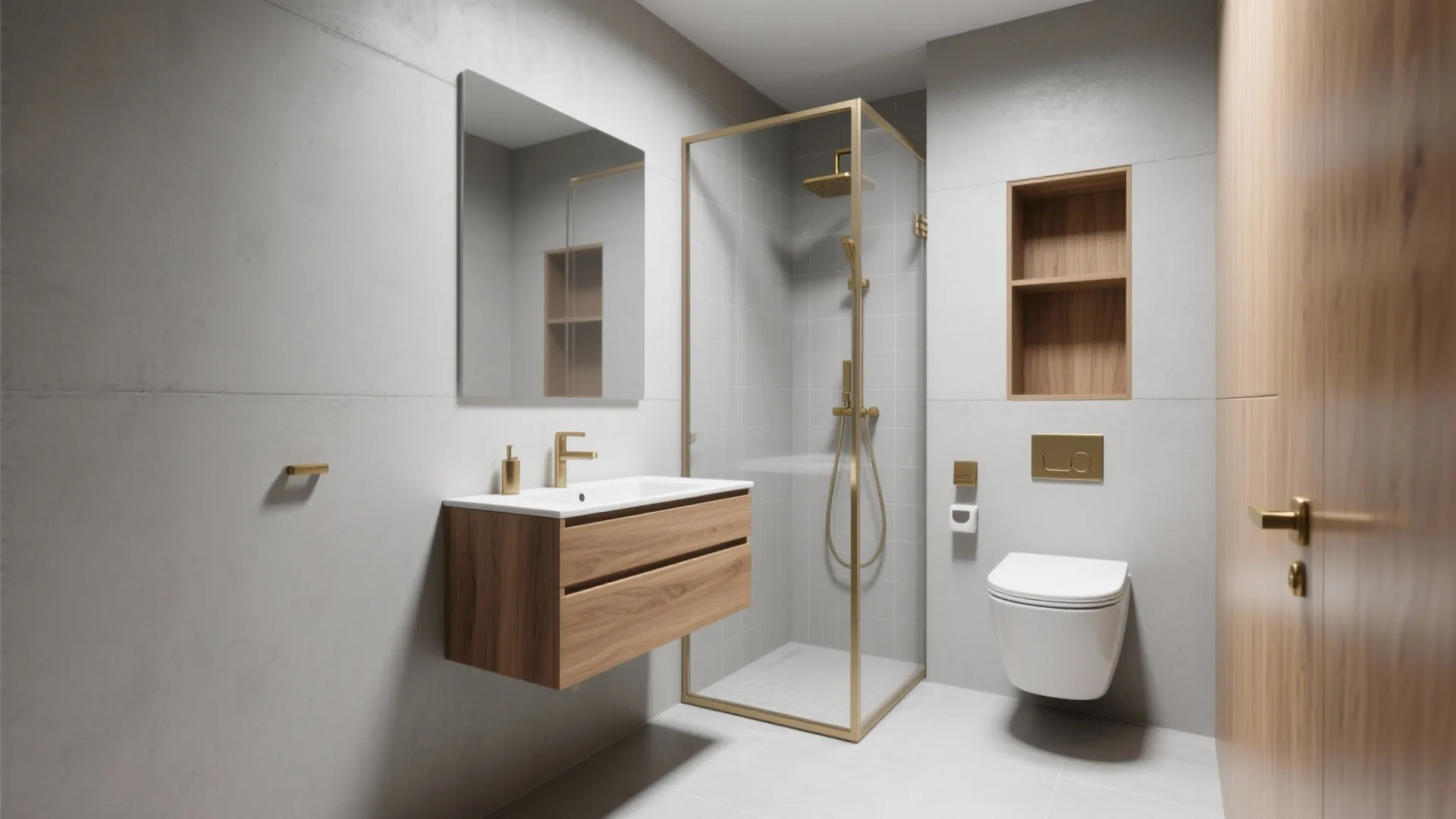 Minimalist fittings with concealed storage