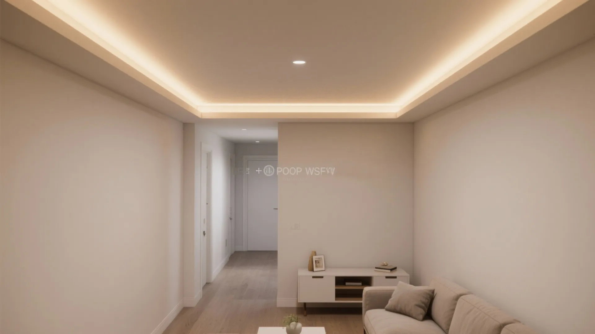 Minimal Lines with Warm Cove Lighting