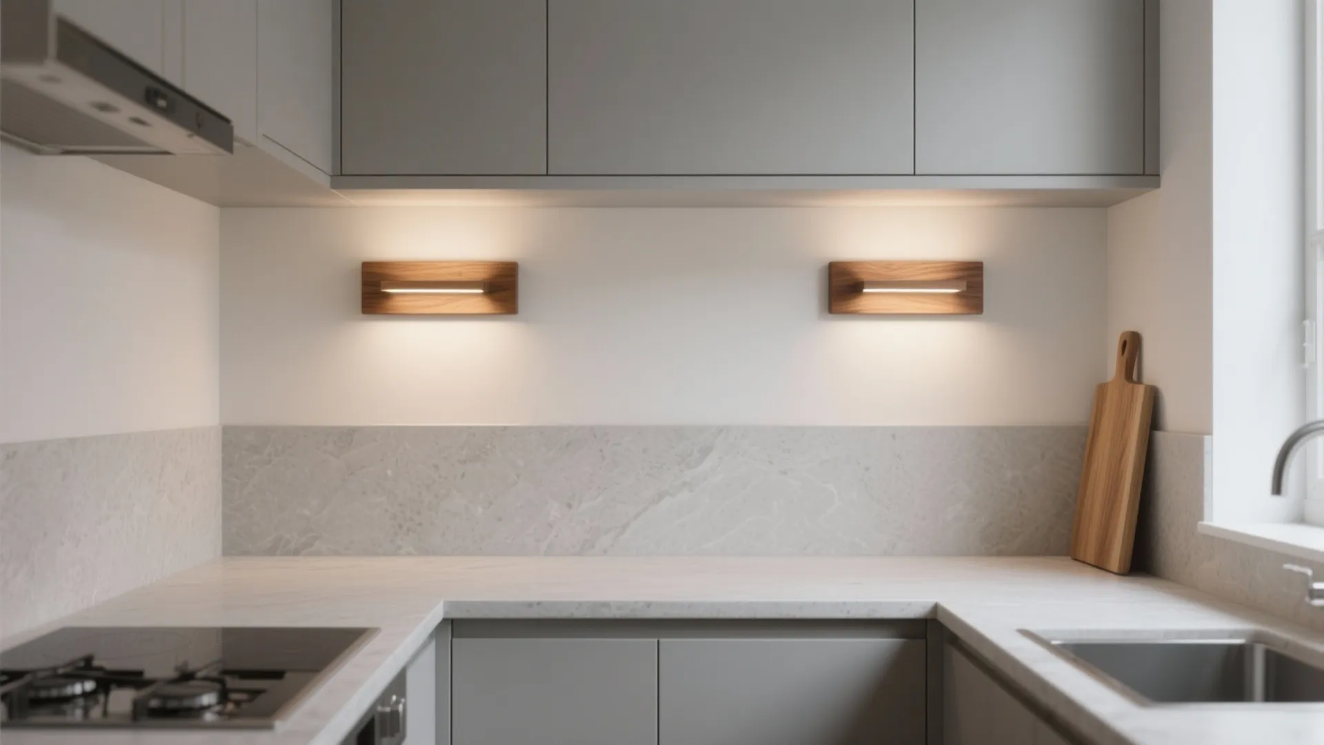 Minimalist wooden sconces for calm, focused tasks