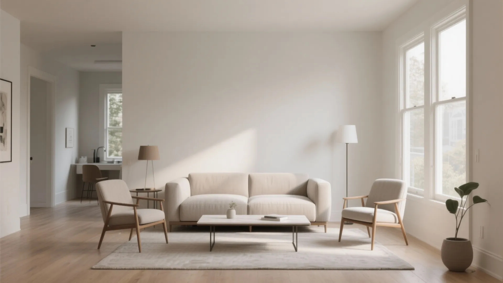 Minimalist furniture layout