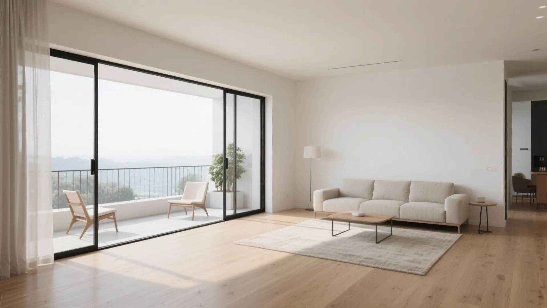 Minimalist Balcony-Living Fusion