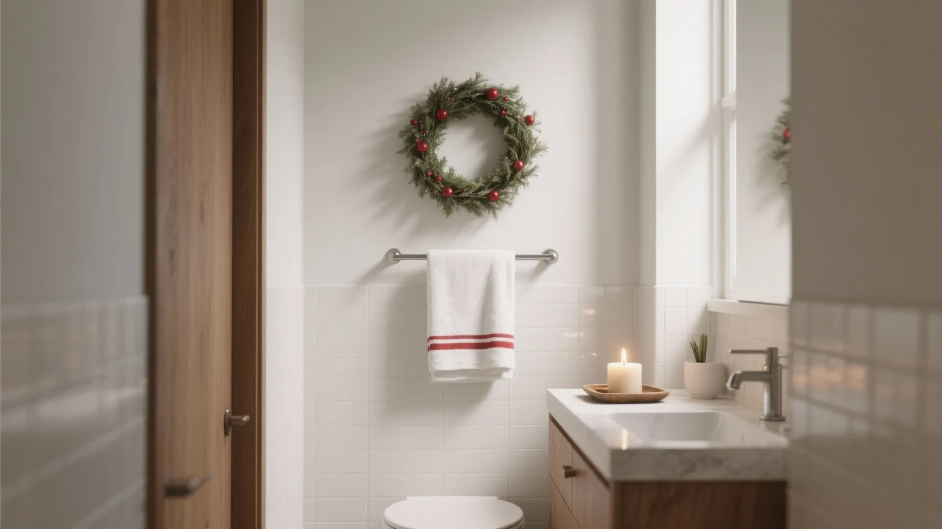 Minimalist Holiday Bath Styling