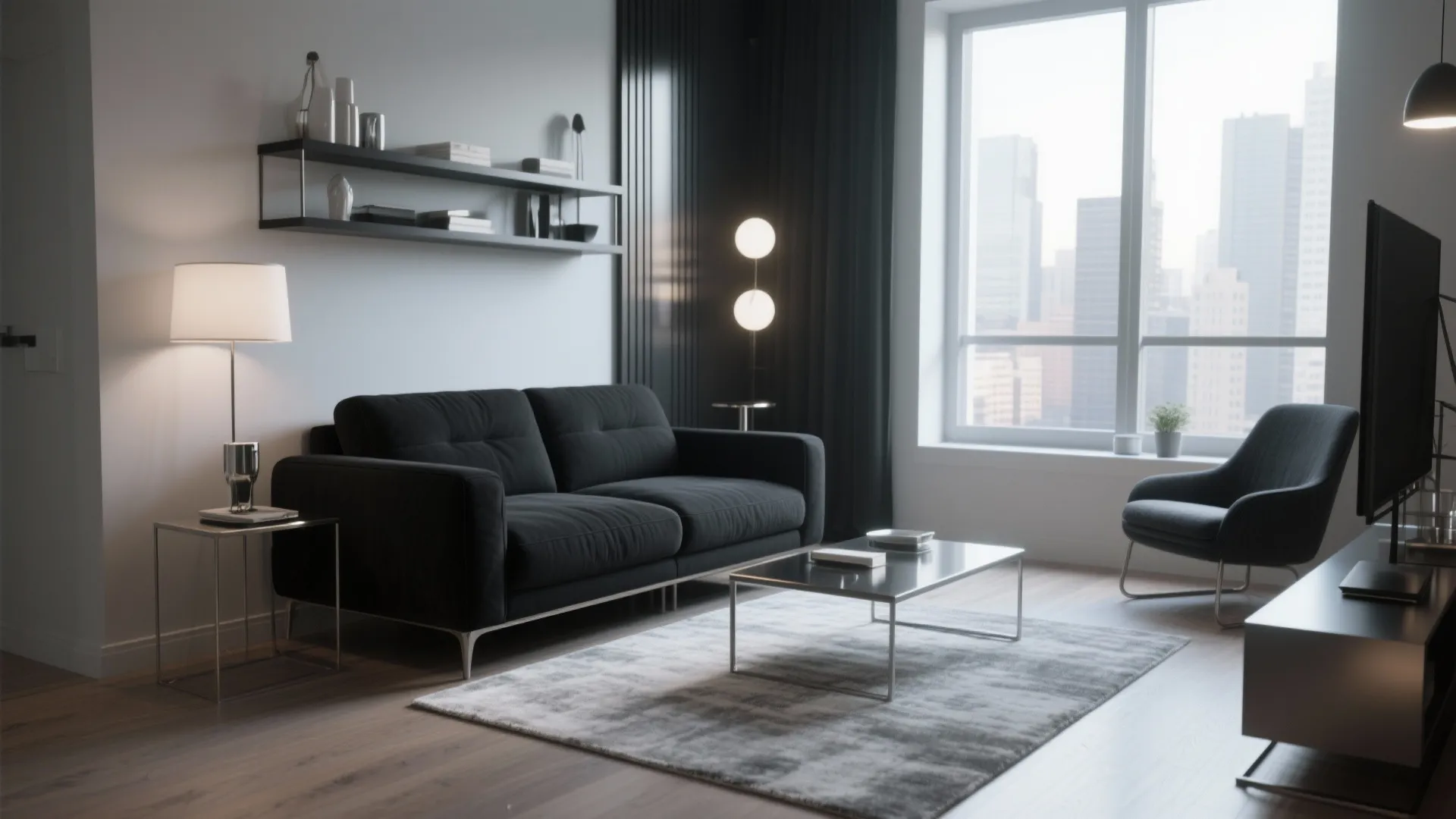 1. Minimalist Black Sofa as a Statement