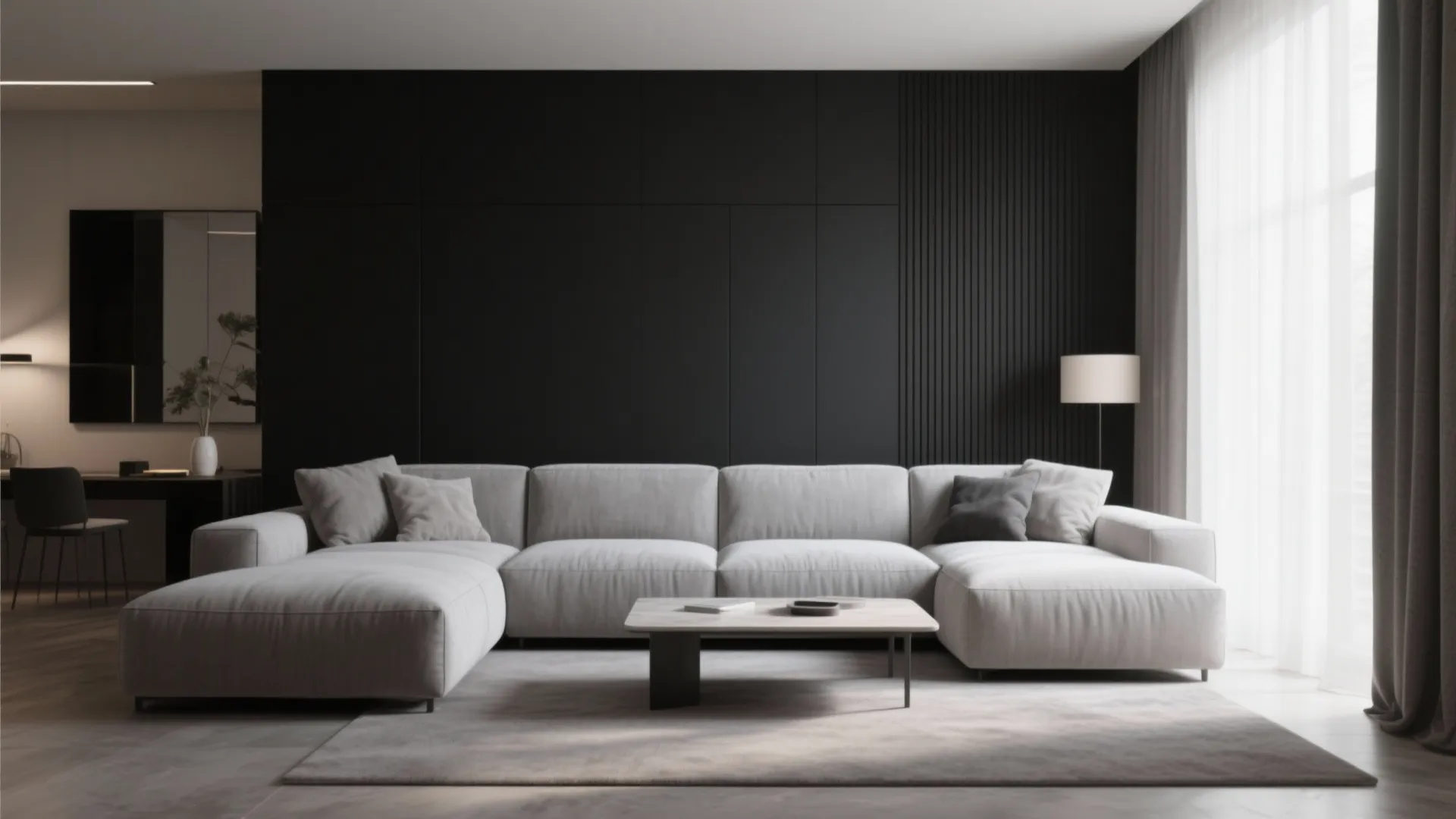 1. Minimalist Black Walls