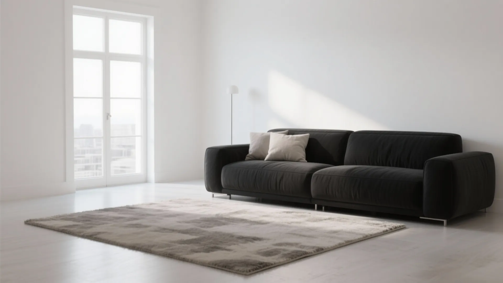 1. Minimalist Contrast with White Walls