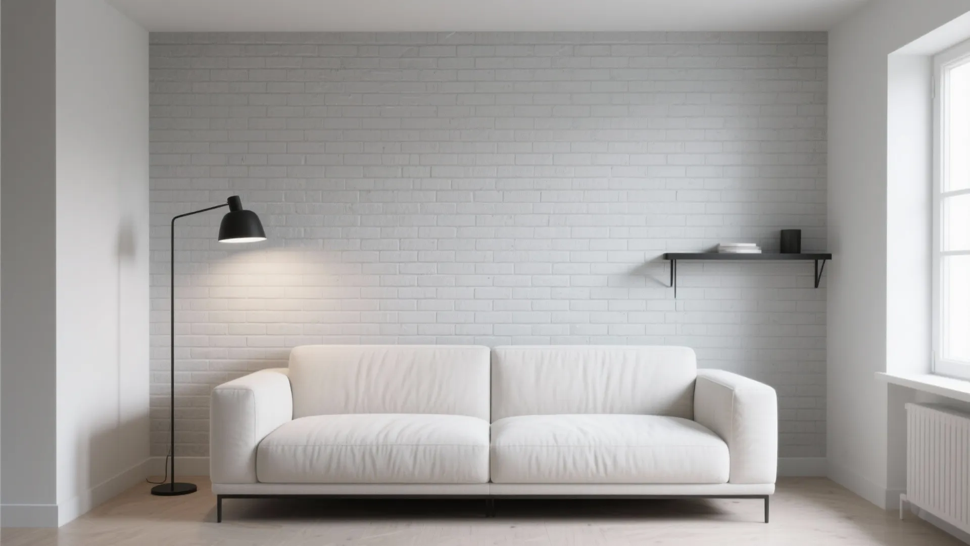 Minimalist Grey Brick Accent Wall