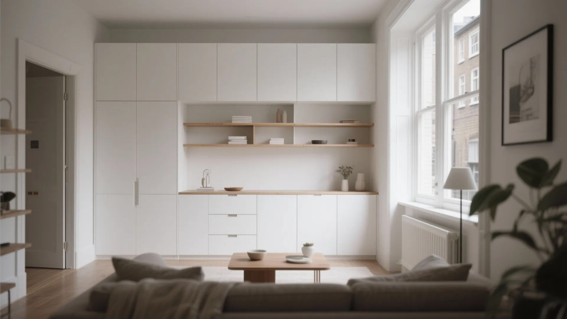 1. Minimalist Built-In Storage