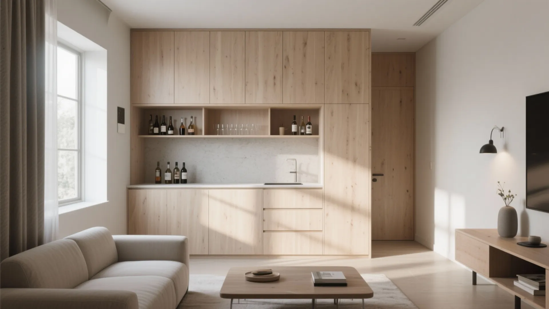 1. Minimalist Built-in Bar Unit
